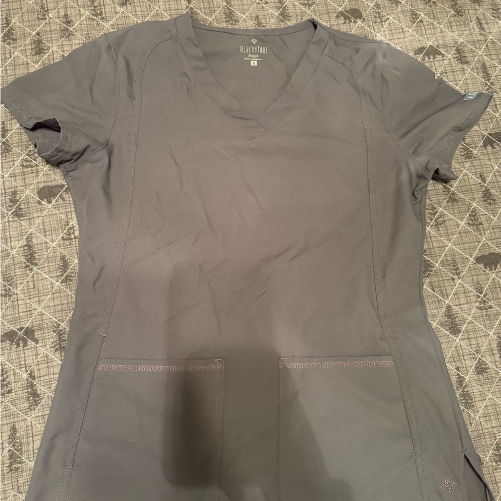 Med Couture Dark Gray Women's Scrub Top